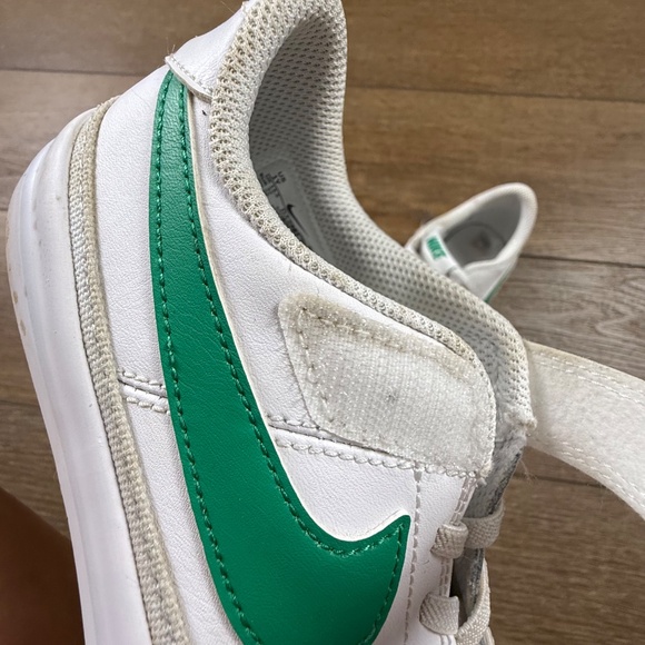 Nike Little Kids Court Legacy Leather Sneakers White/Green 1Y Velcro School - Picture 11 of 11